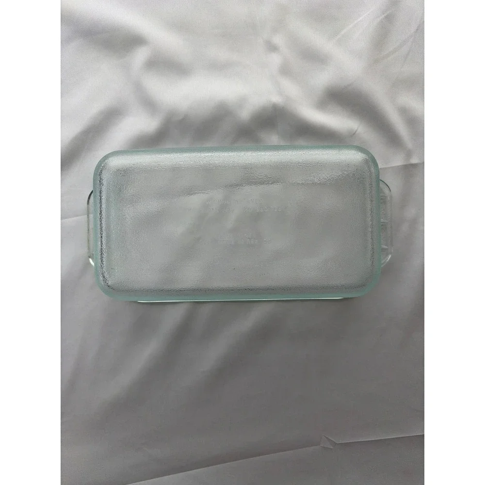 Vintage Pyrex 213 Clear Glass Loaf Baking Dish Easy Grab Handles USA MCM